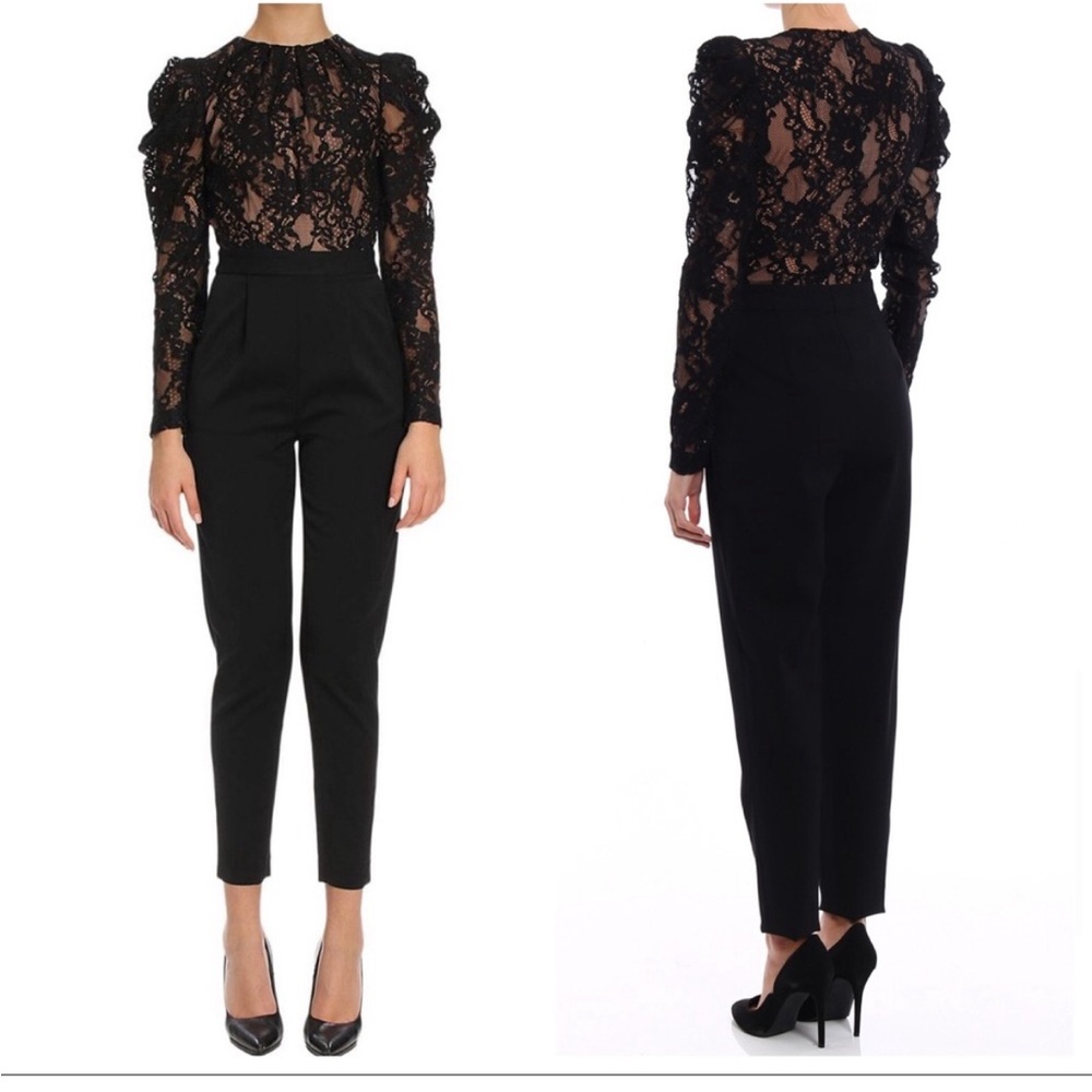 Michael Kors Victorian Floral Lace Puff Sleeve Jumpsuit‎ Size 00